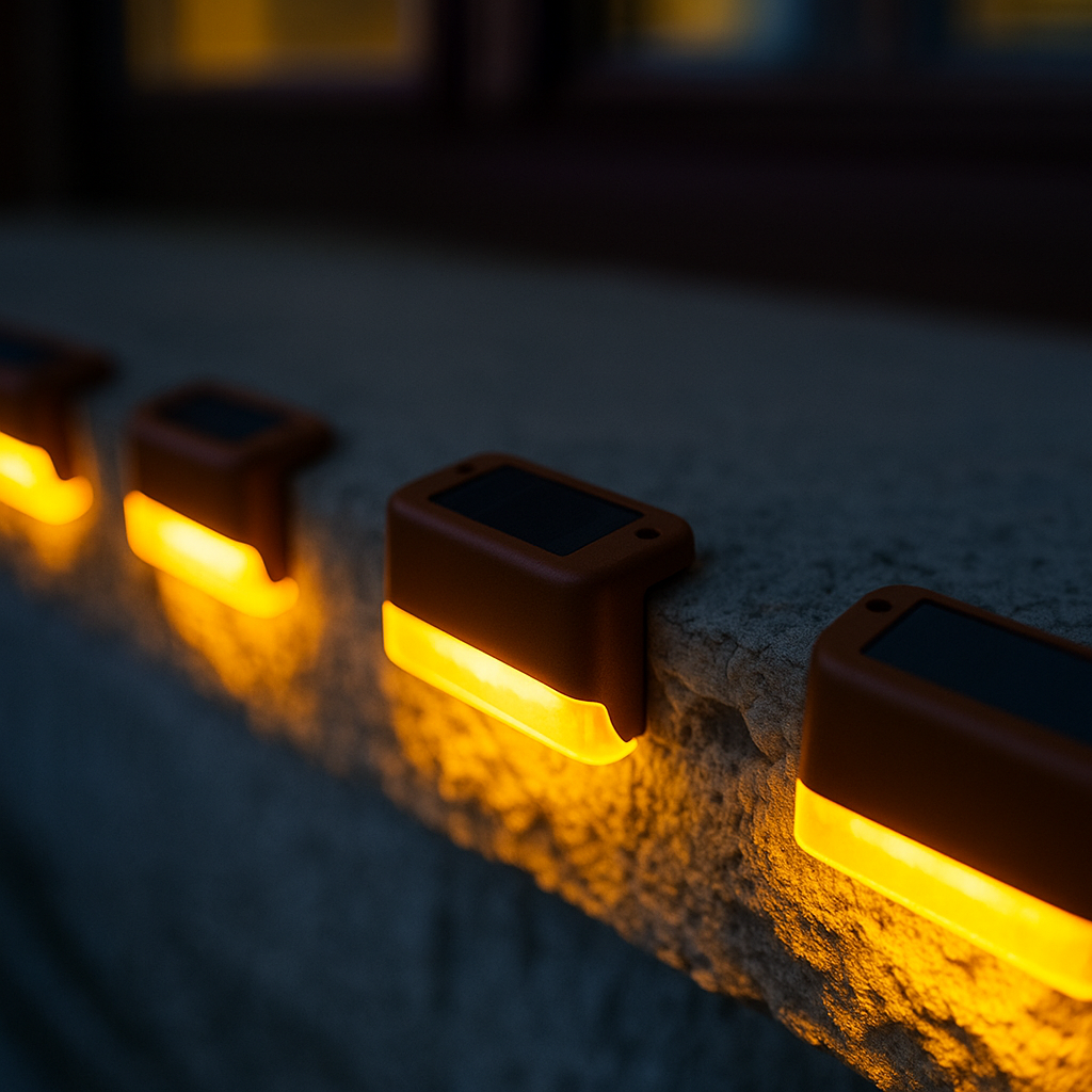 NooraLite | Solar LED Stufenlicht Außen – Warmweiß, Wetterfest &amp; Einfach zu Montieren Brown | Warm white