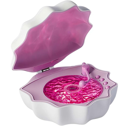 Muschel Bluetooth-Lautsprecher mit LED Sternenhimmel-Projektor | Nachtlicht & Ambiente Lampe – 3 Farben