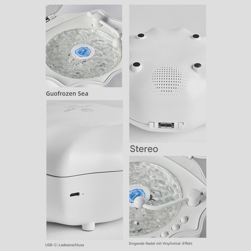 Muschel Bluetooth-Lautsprecher mit LED Sternenhimmel-Projektor | Nachtlicht & Ambiente Lampe – 3 Farben