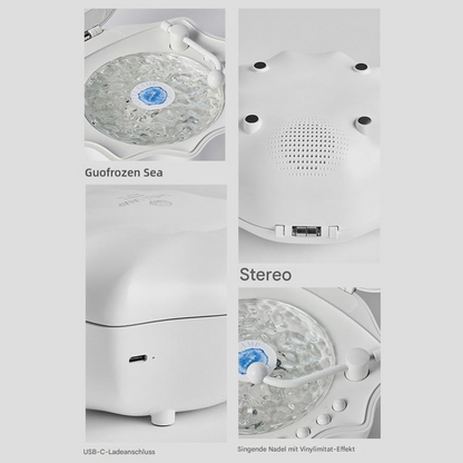 Muschel Bluetooth-Lautsprecher mit LED Sternenhimmel-Projektor | Nachtlicht & Ambiente Lampe – 3 Farben