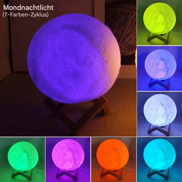 Moonéa™ | LED Mond-Nachtlampe 7 Farbiges Licht