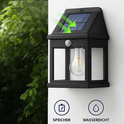 Solar LED Wandleuchte Außen mit Bewegungsmelder – IP65 Wasserdicht Solar Lampe für Garten, Terrasse & Haustür