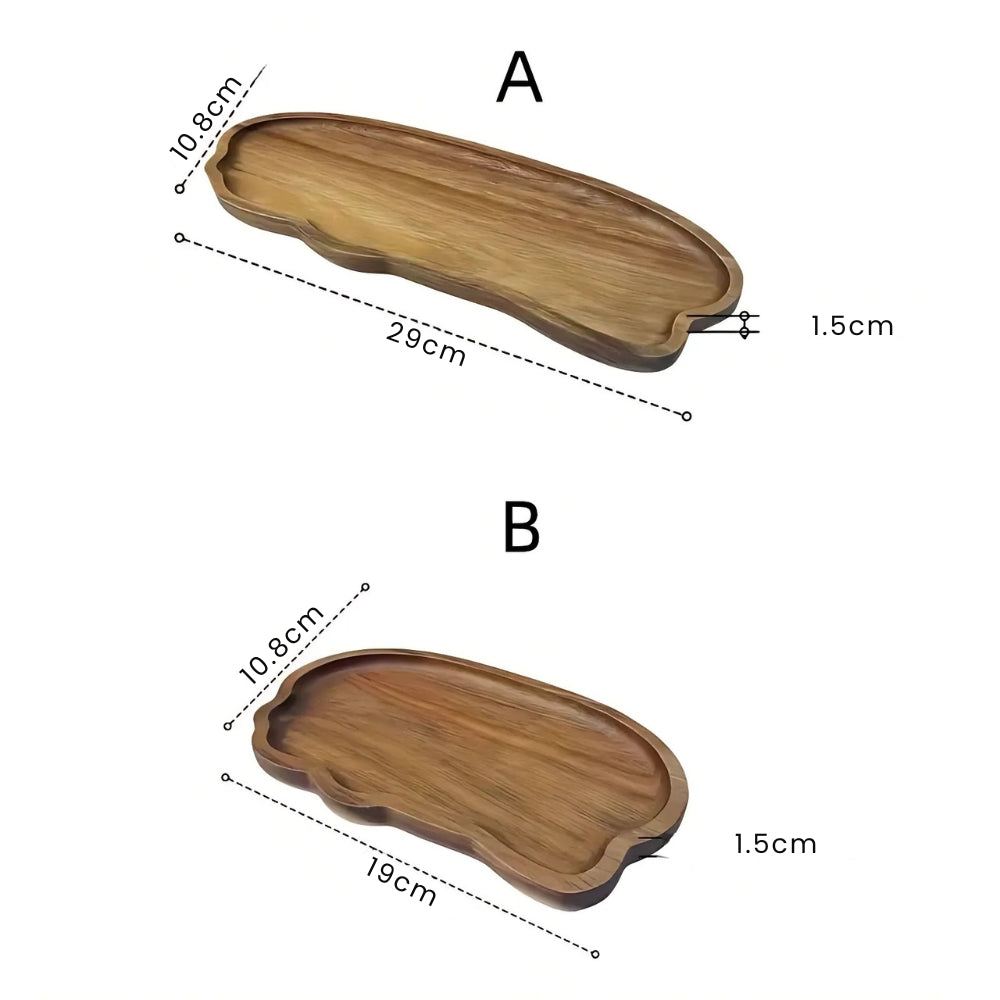 Ovales Serviertablett aus Mahagoni