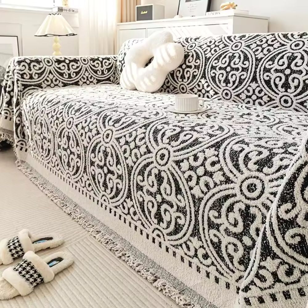 Jacquard-Sofadecke mit Ornamentmuster