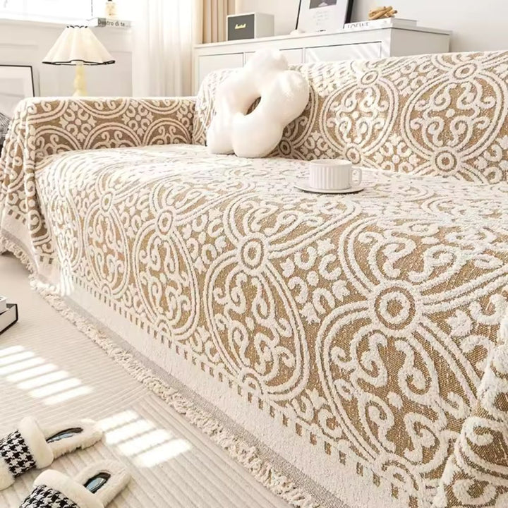 Jacquard-Sofadecke mit Ornamentmuster