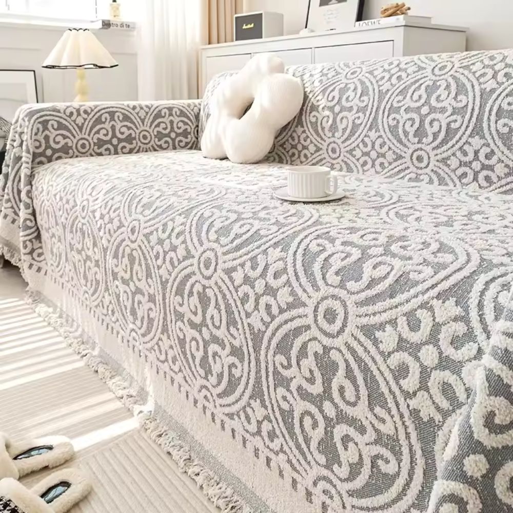 Jacquard-Sofadecke mit Ornamentmuster