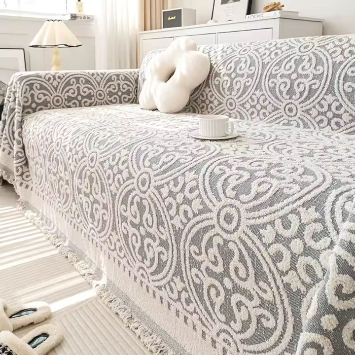 Jacquard-Sofadecke mit Ornamentmuster