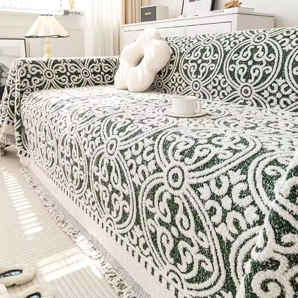 Jacquard-Sofadecke mit Ornamentmuster