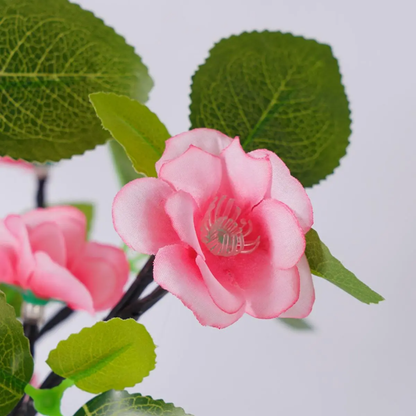 LED Kirschblüten Deko Baum Lampe – USB Tischlampe mit rosa Blüten für Wohnzimmer & Schlafzimmer – Stimmungslicht/LED Deko Licht