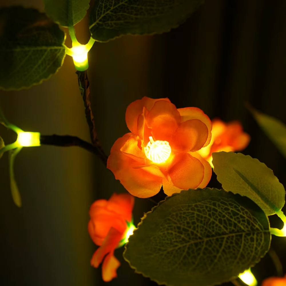 LED Kirschblüten Deko Baum Lampe – USB Tischlampe mit rosa Blüten für Wohnzimmer & Schlafzimmer – Stimmungslicht/LED Deko Licht