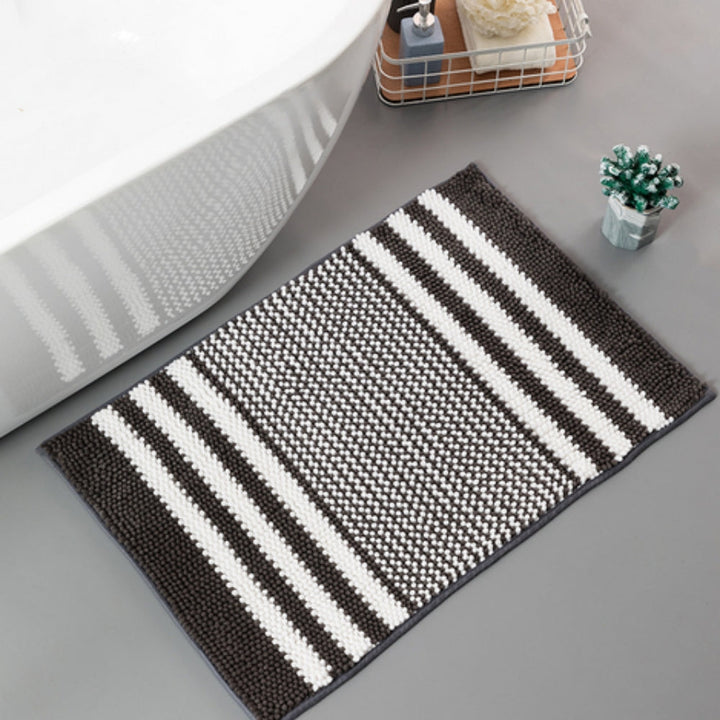 Chenille-Badematte mit Streifen