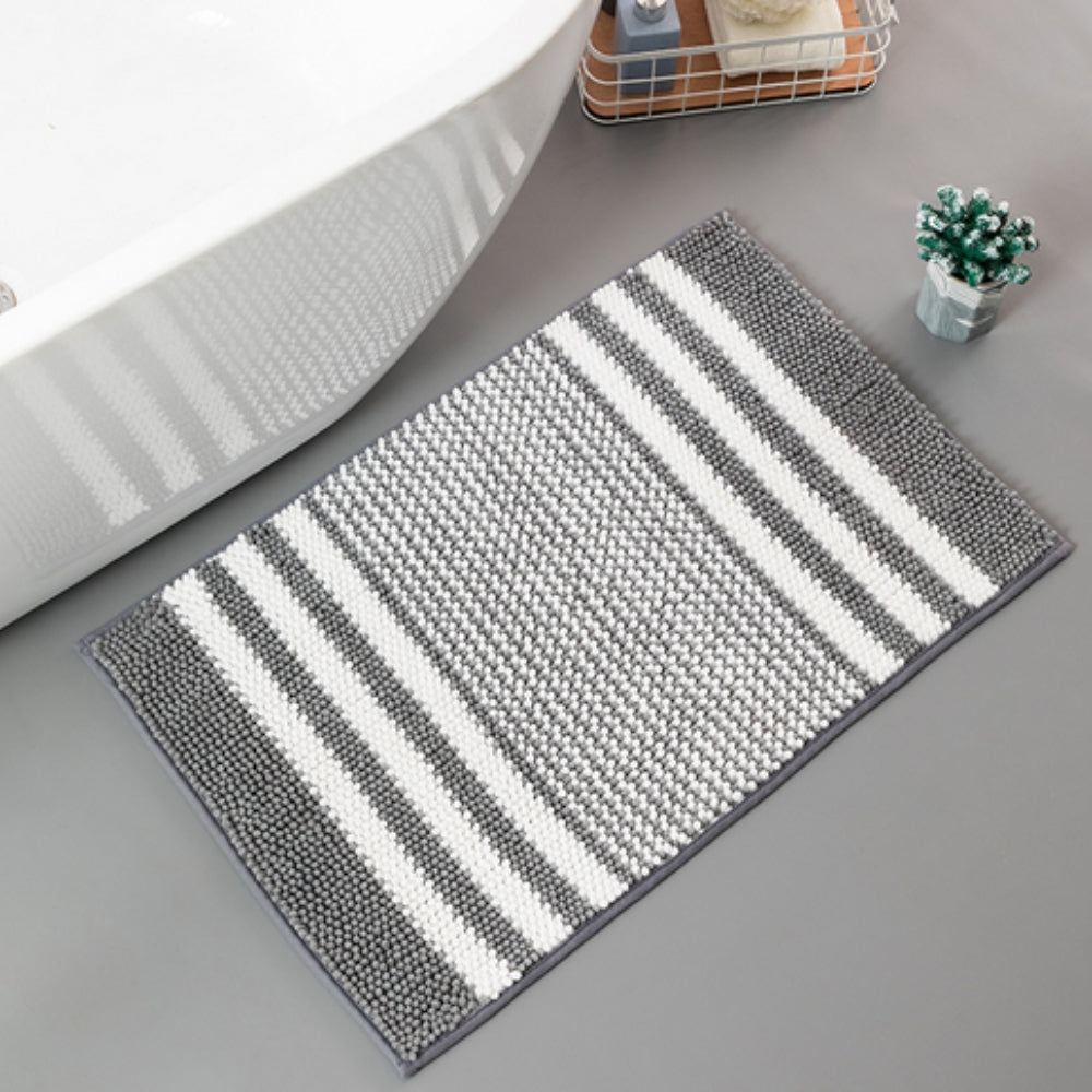 Chenille-Badematte mit Streifen