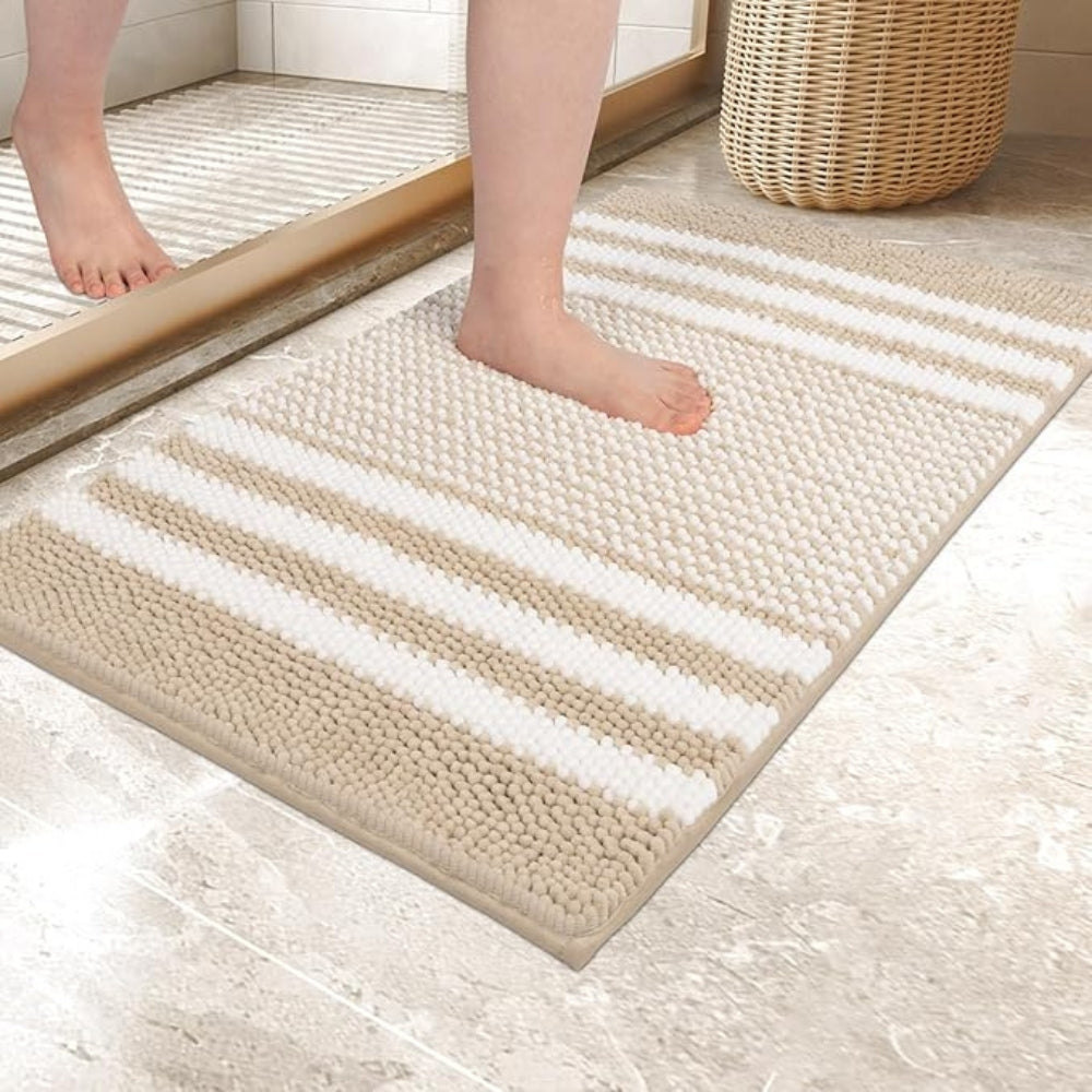 Chenille-Badematte mit Streifen