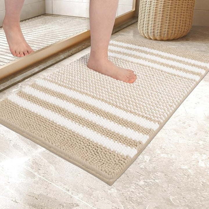 Chenille-Badematte mit Streifen
