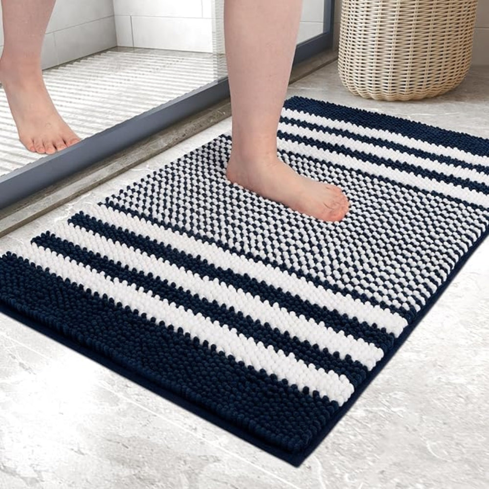 Chenille-Badematte mit Streifen