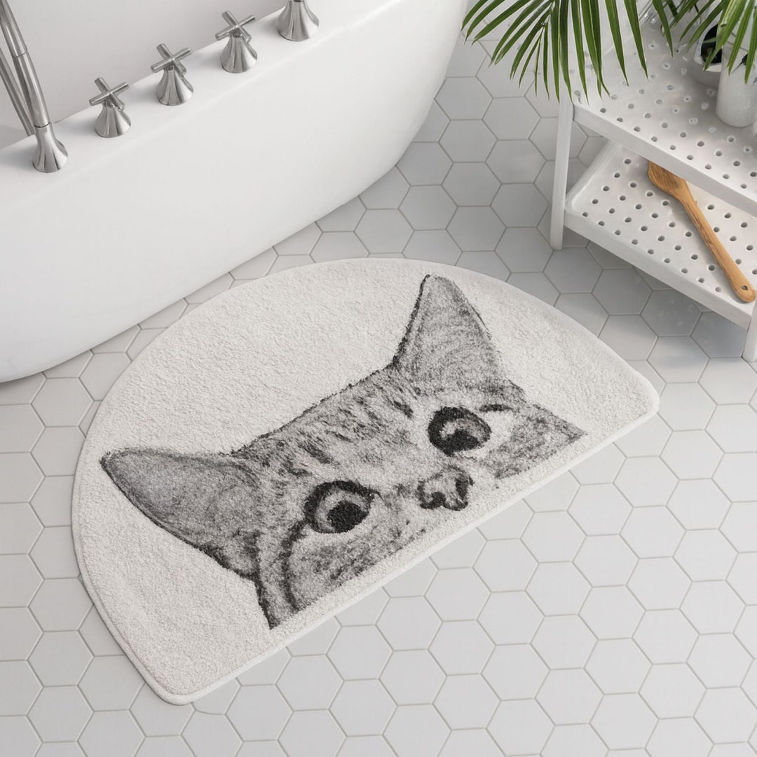 Badematte mit Katzenmotiv