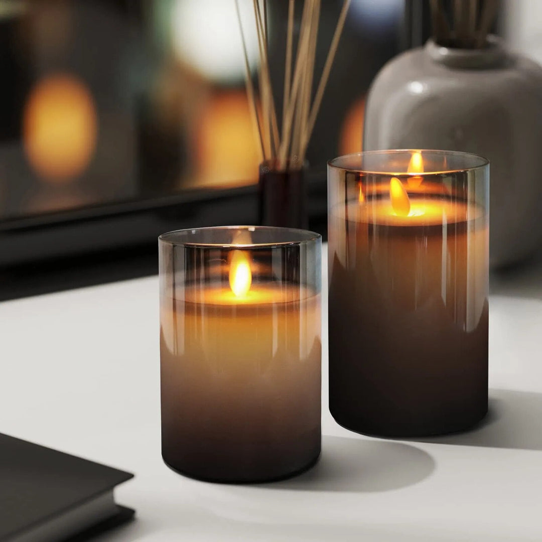 Flamelune™ | Flammloses LED-Kerzenset Grau