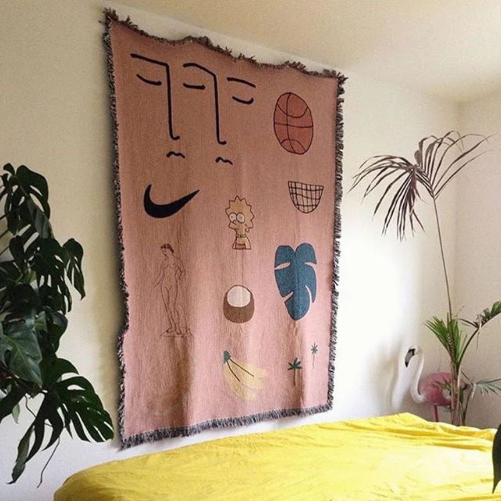 Gewebte Farbblockdecke 160 x 130 cm
