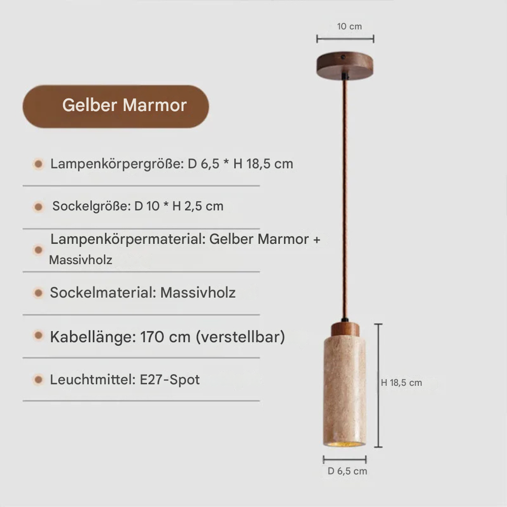 Marbéra™ | Designer Pendelleuchte aus Naturstein