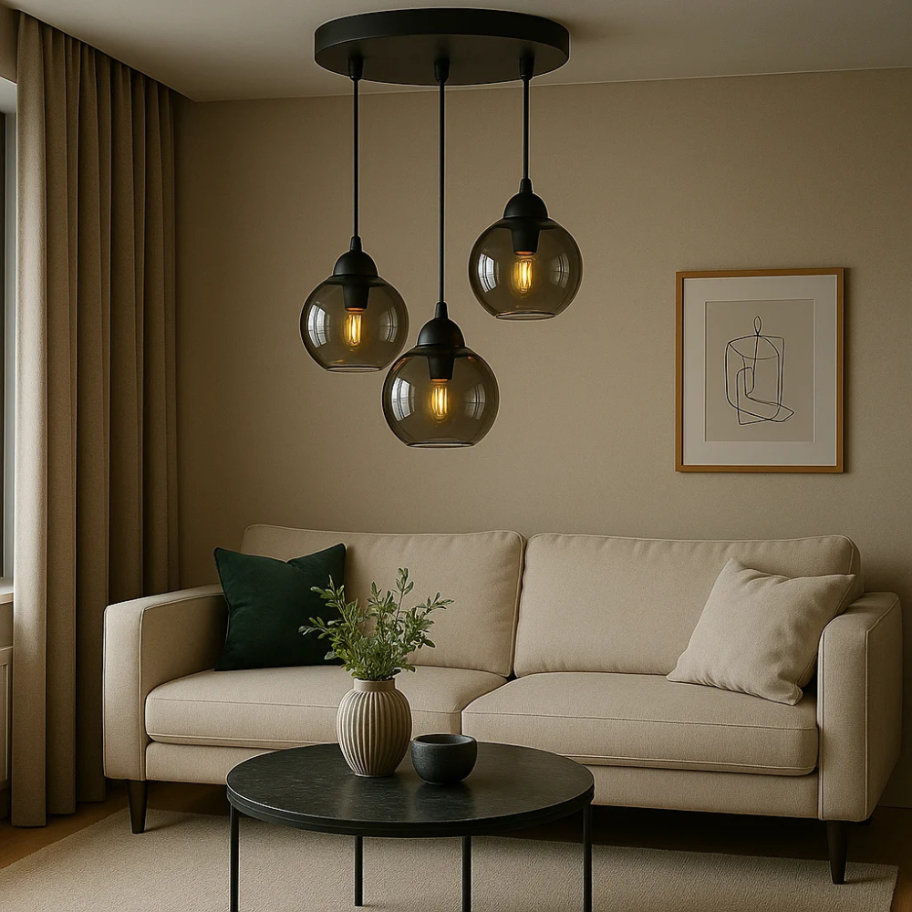 Gloréna™ | Nordic Glas-Pendelleuchte 3 Köpfe