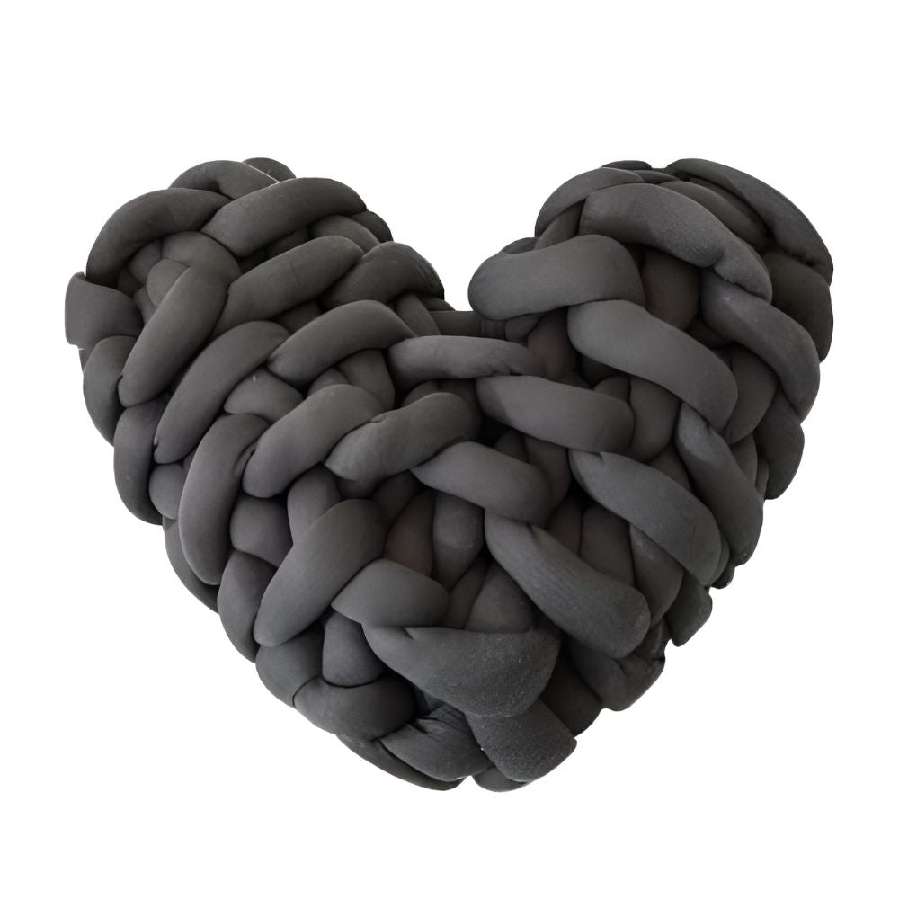Herzförmiges Knotenkissen 28 x 27 cm