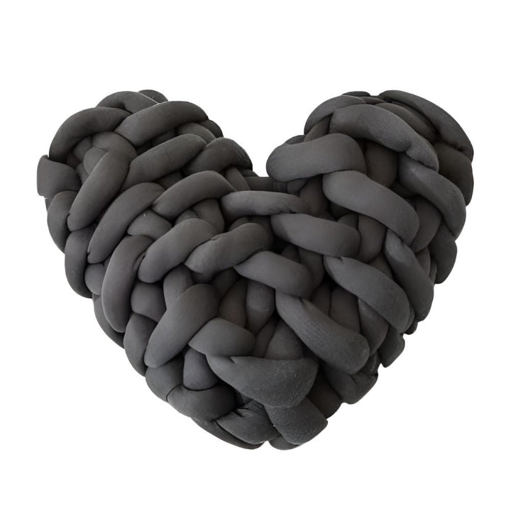 Herzförmiges Knotenkissen 28 x 27 cm