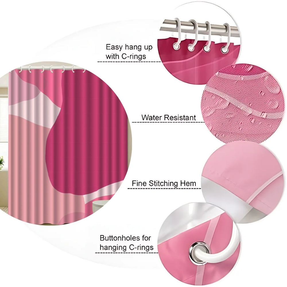 Einfarbiger Duschvorhang in kräftigem Pink
