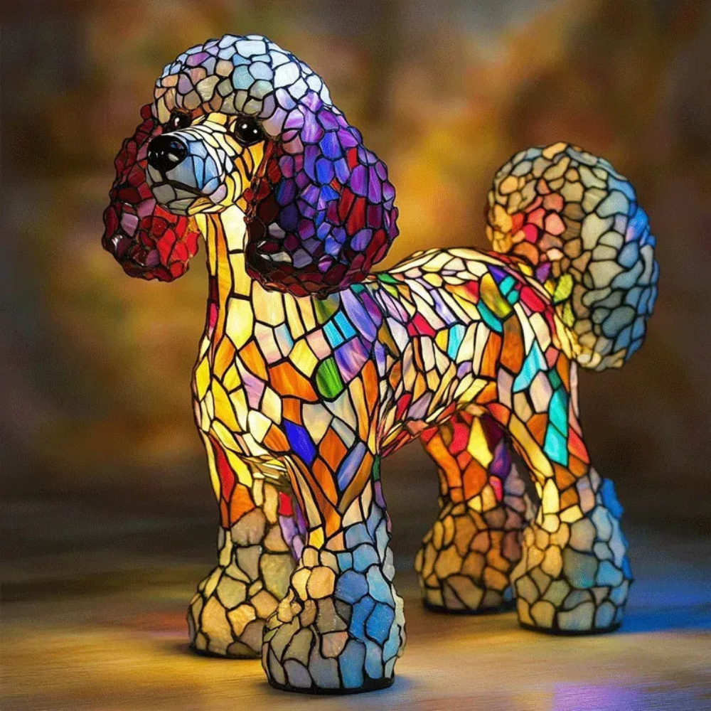 Tiffador™ | Tiffany Hund-Tischlampe Pudel