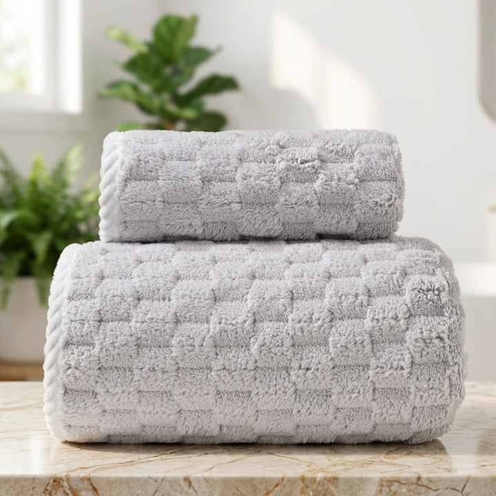Set aus 2 Fleece-Handtüchern