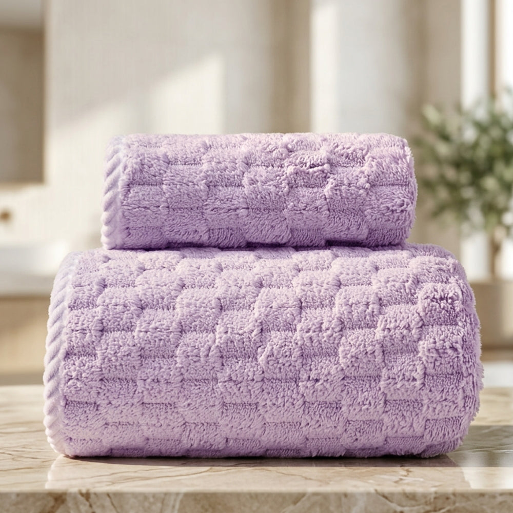 Set aus 2 Fleece-Handtüchern