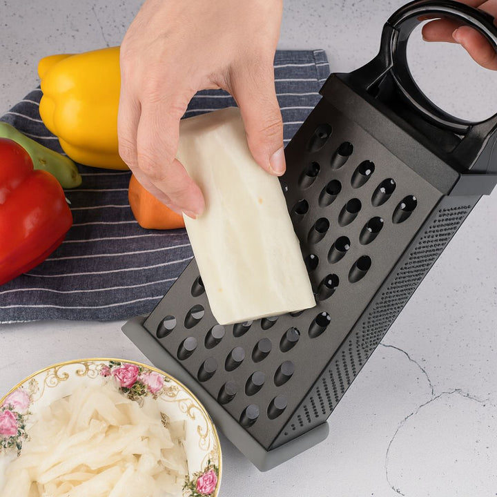 Mandoline und Reibe aus Edelstahl mit rutschfestem Griff
