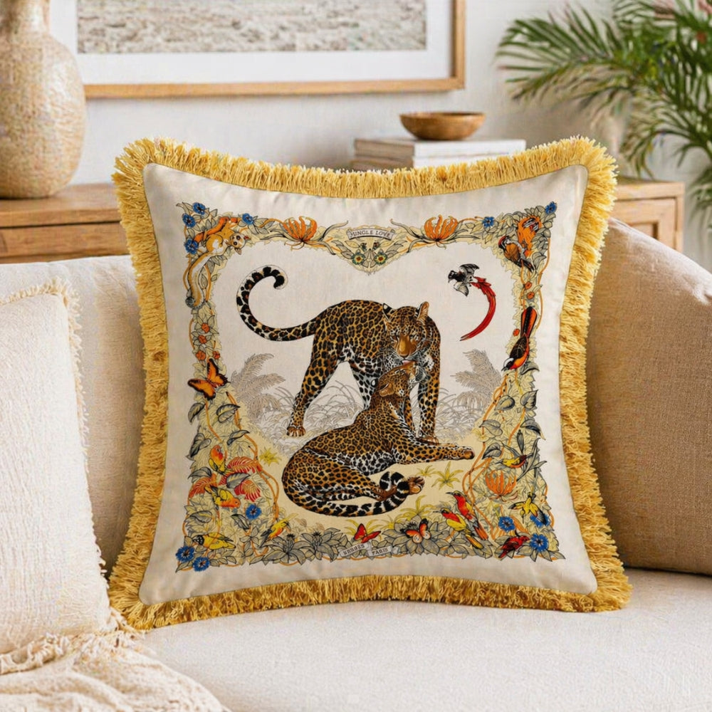 Samtkissenhülle mit Tigermuster