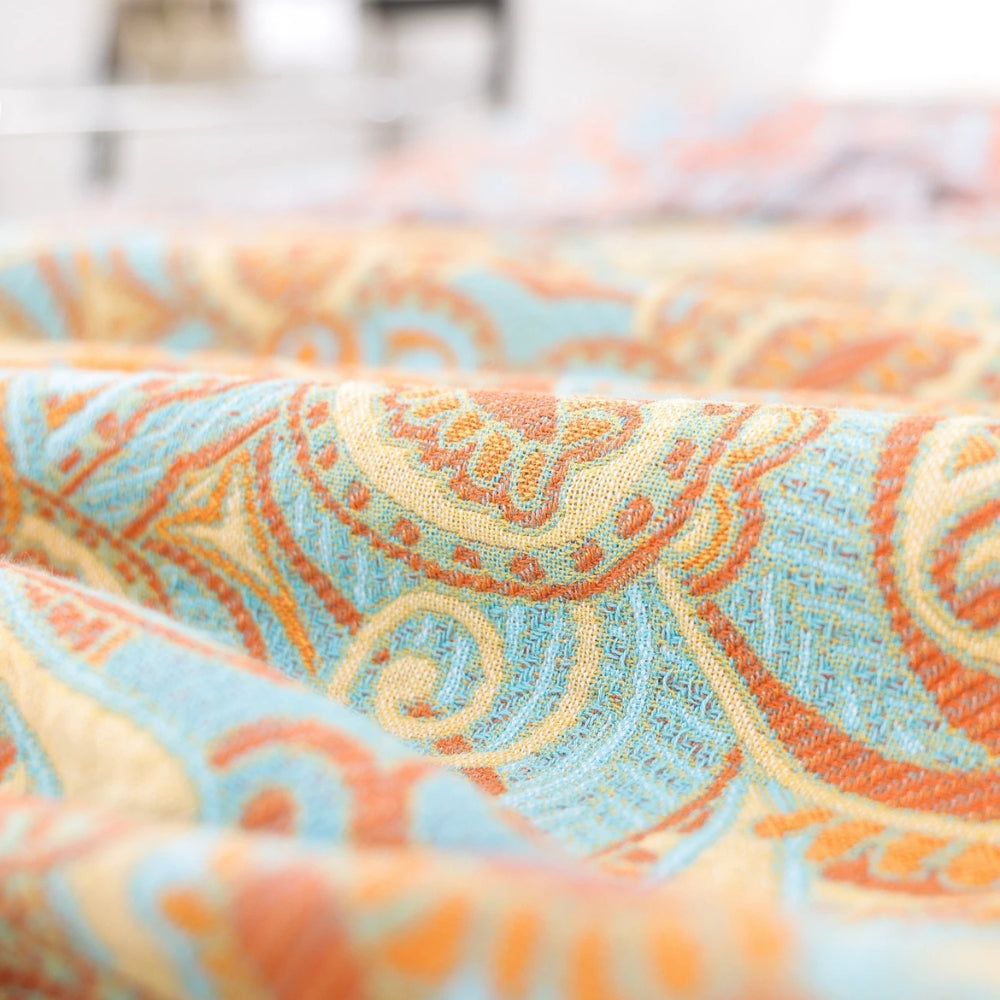 Wendbare Baumwolldecke mit Paisley-Muster und Quasten