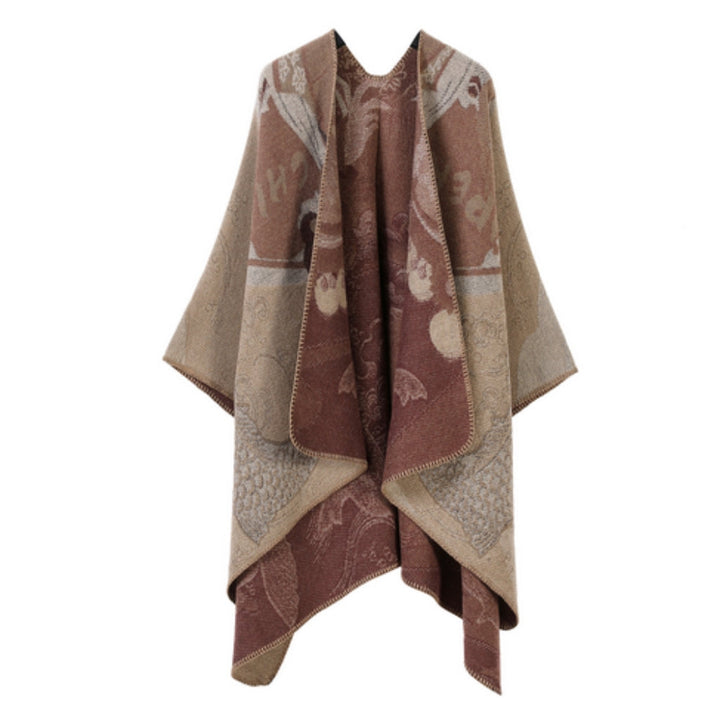 Wendbarer Poncho mit grafischem Muster