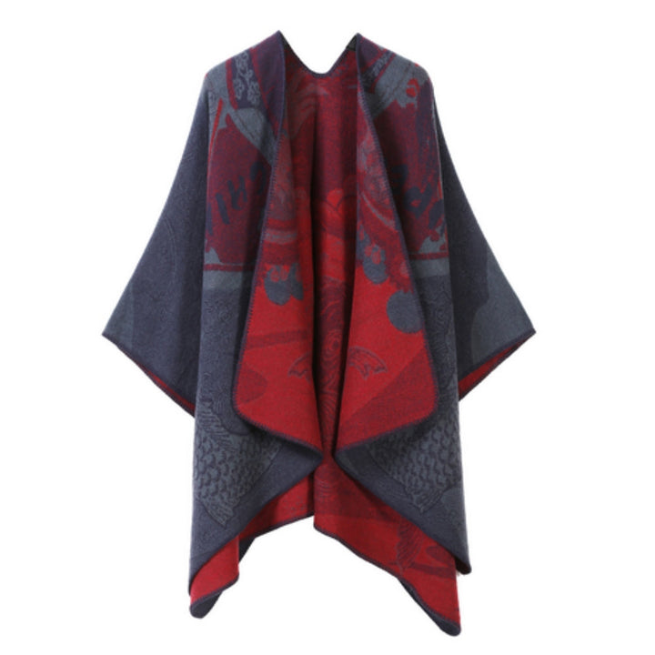 Wendbarer Poncho mit grafischem Muster