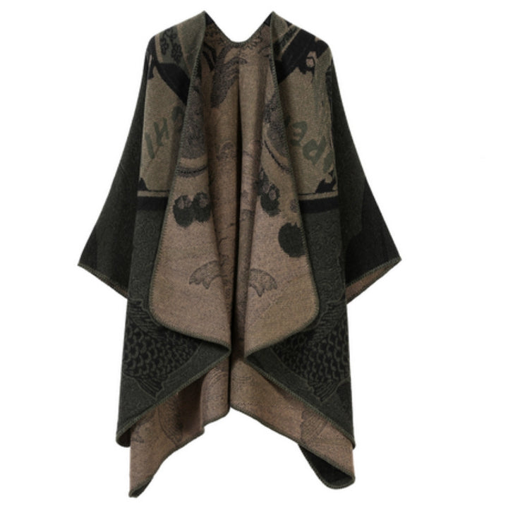 Wendbarer Poncho mit grafischem Muster