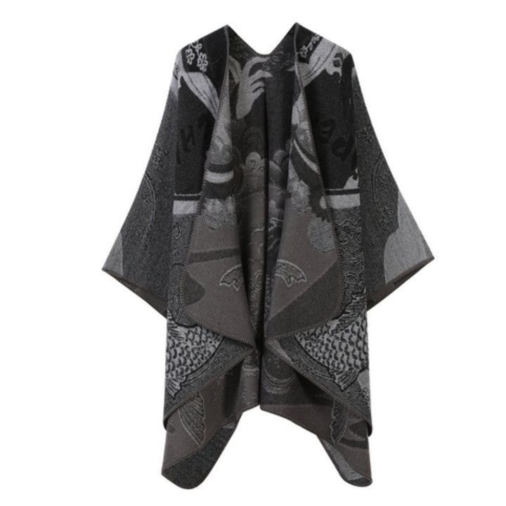 Wendbarer Poncho mit grafischem Muster