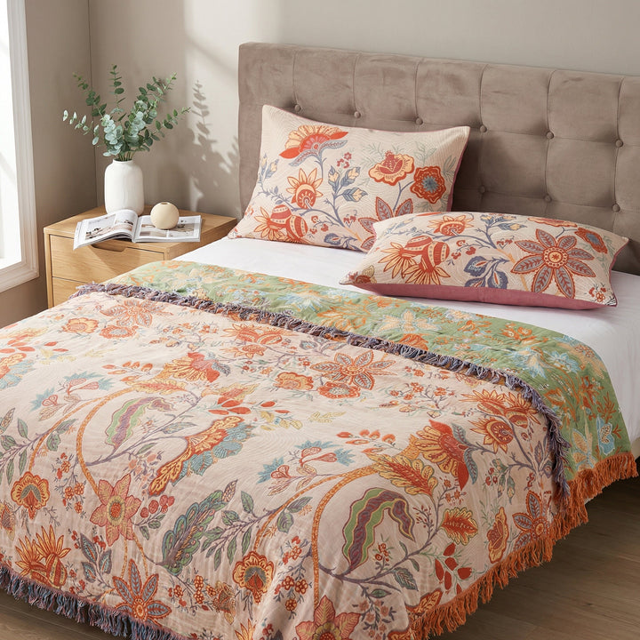 Boho-Kissenbezüge mit Blumenmuster, 2er-Set