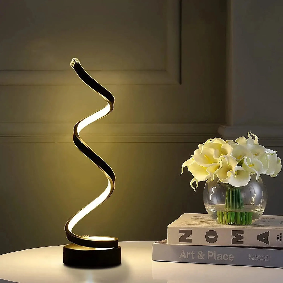 Spiréa™ | Moderne Spiral-LED Tischlampe schwarz