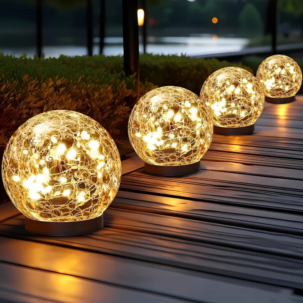 Crackluna™ | LED Solar-Gartenkugelleuchte
