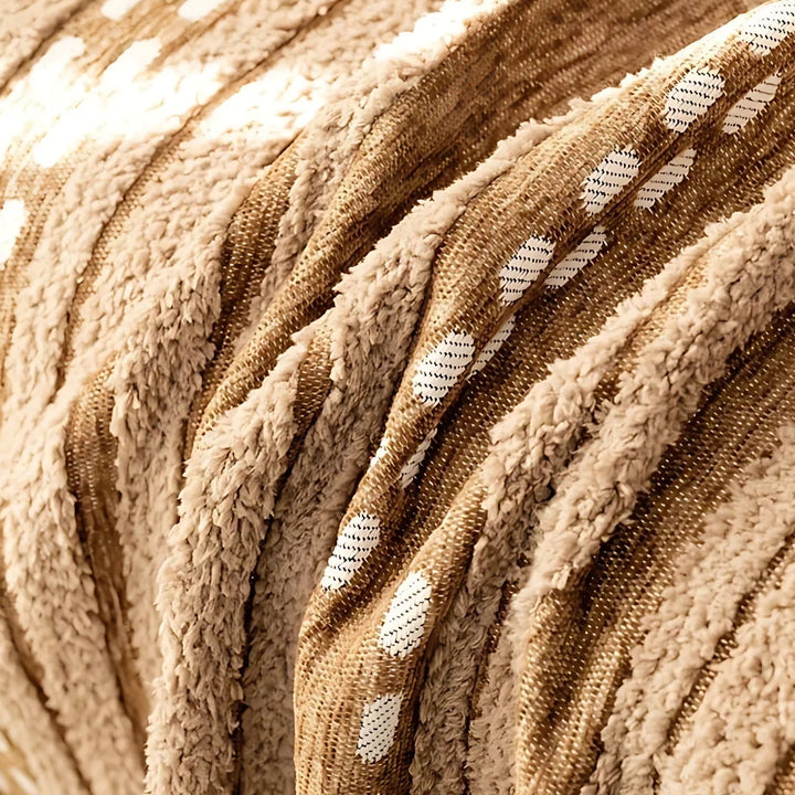Gestreifte Plüsch-Sofadecke im Boho-Stil