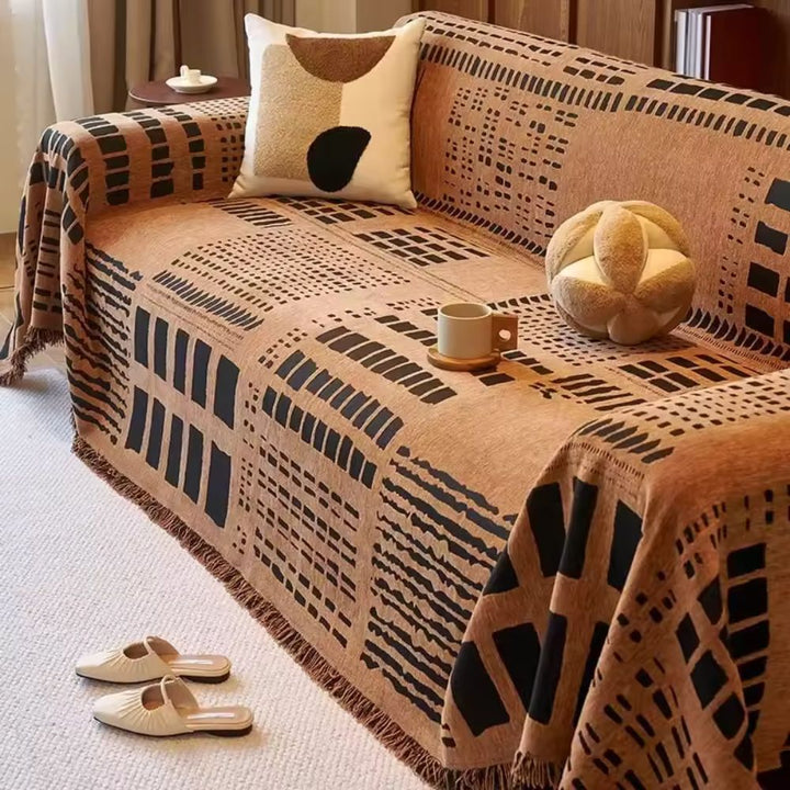 Chenille-Sofadecke, geometrisches Savannenmuster