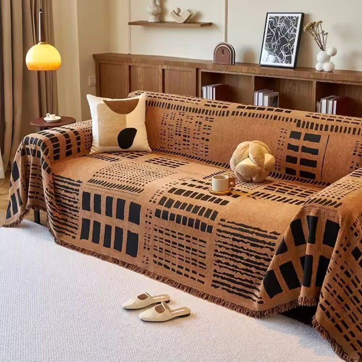 Chenille-Sofadecke, geometrisches Savannenmuster