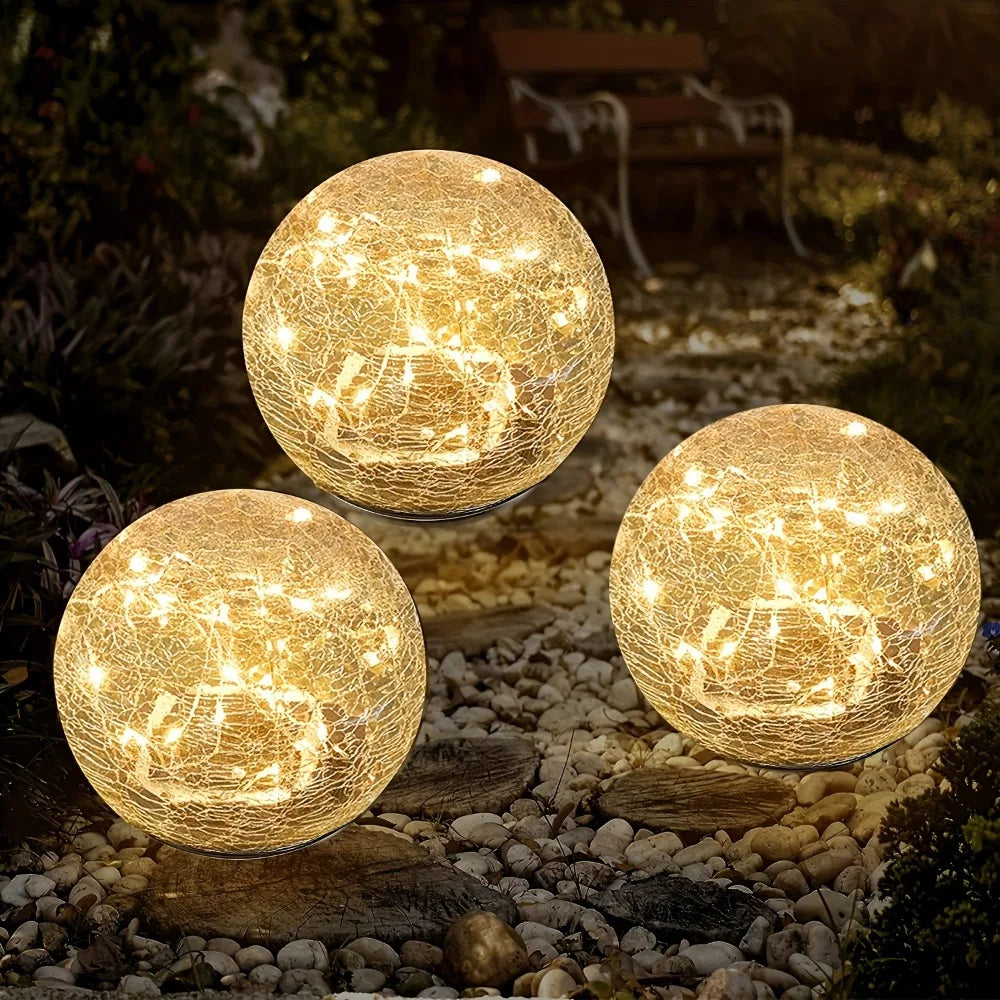 Crackluna™ | LED Solar-Gartenkugelleuchte