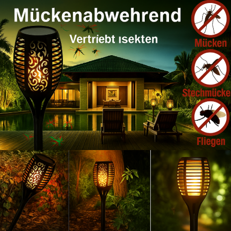 Flarevia™ | Solar-Gartenfackel mit Flammeneffekt