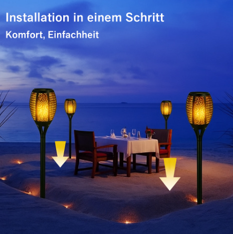 Flarevia™ | Solar-Gartenfackel mit Flammeneffekt