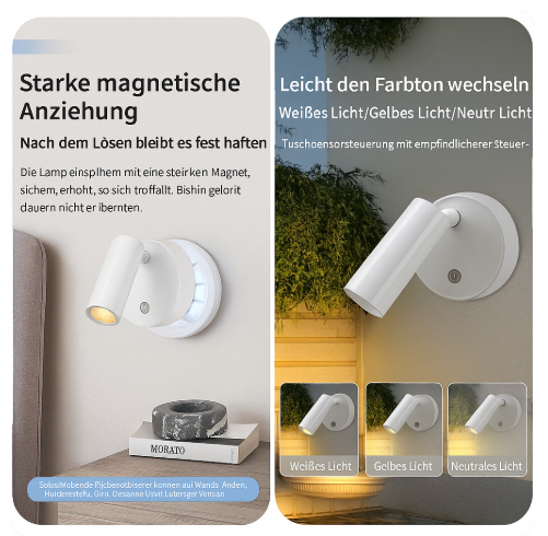LumiGlow™ | Wiederaufladbare LED-Wandleuchte