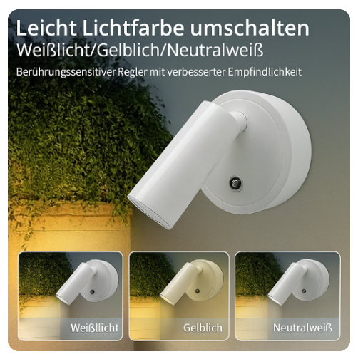 LumiGlow™ | Wiederaufladbare LED-Wandleuchte
