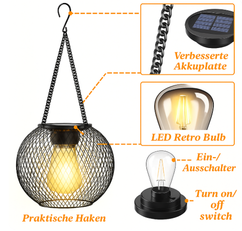 Solunara™ | LED Solar-Gartenlaterne