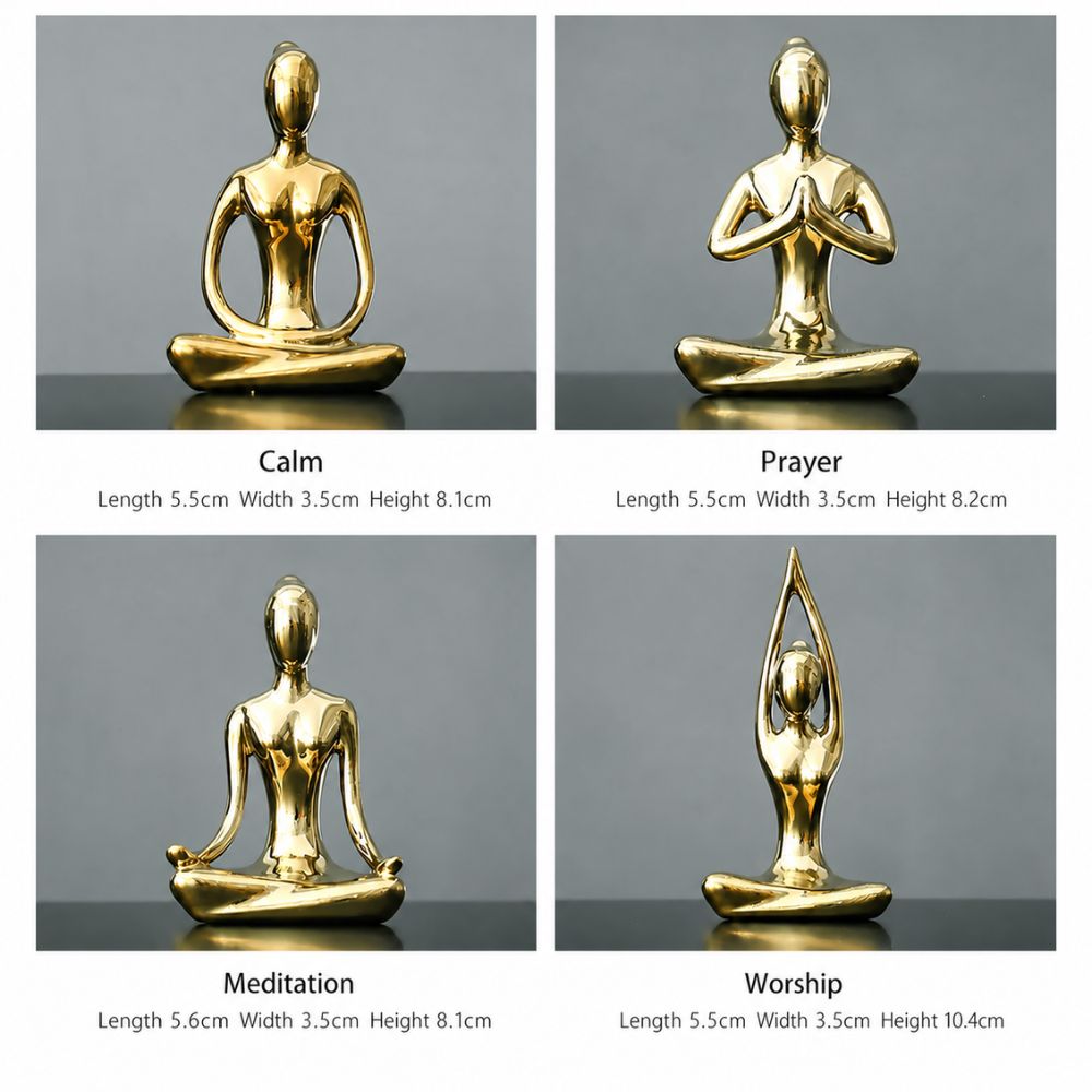 Skulptur aus Keramik – Frau in Meditation